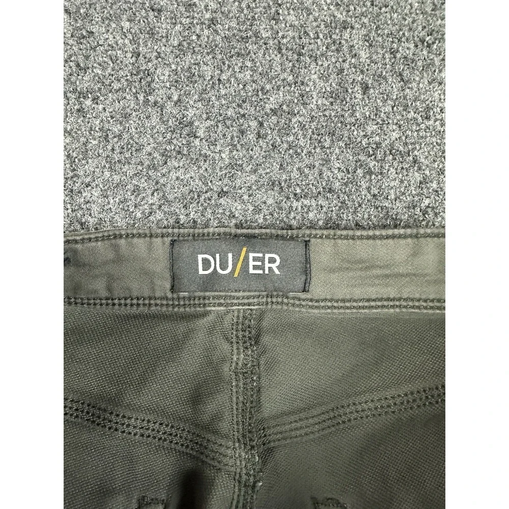 DU/ER N2X Slim Fit Shorts Mens Size 33X10* Gray/aGreen 5-Pocket MSNS1011